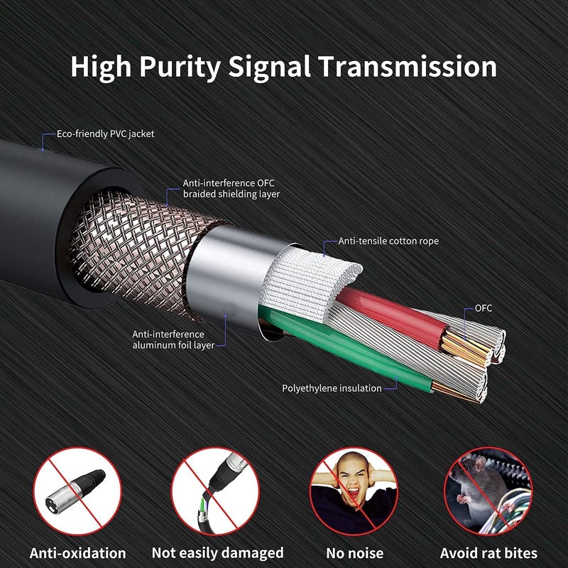 AuxLink XLR Cables, Microphone Cables 3ft 2 Pack, Heavy Duty Balanced XLR Speaker Cable Male to Female Suitable for Microphones, Speaker Systems, Radio Station, Stage Lighting and More-3 Feet - Image 3
